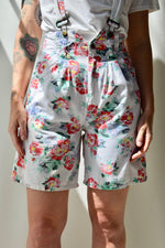 90's Floral Shorteralls