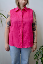 Magenta Linen Blouse