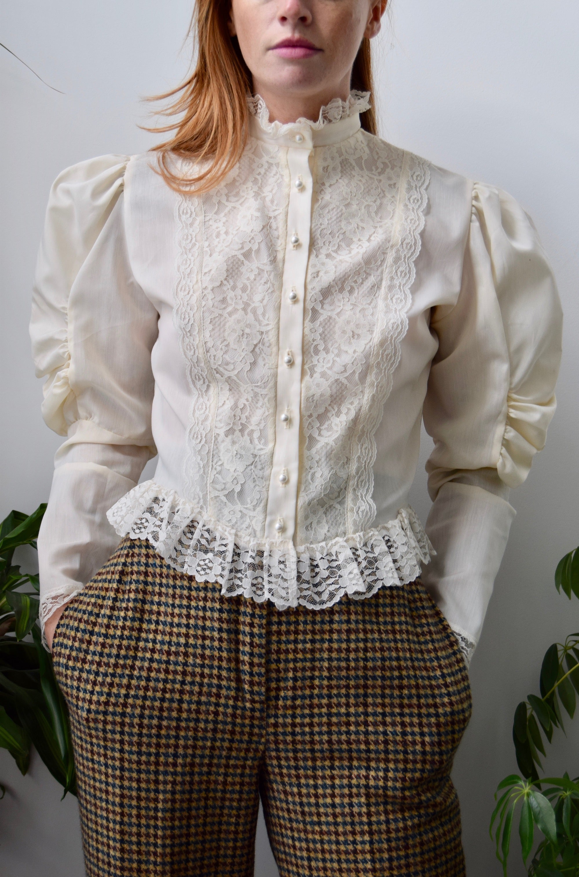 Antique Inspired Mutton Sleeve Blouse