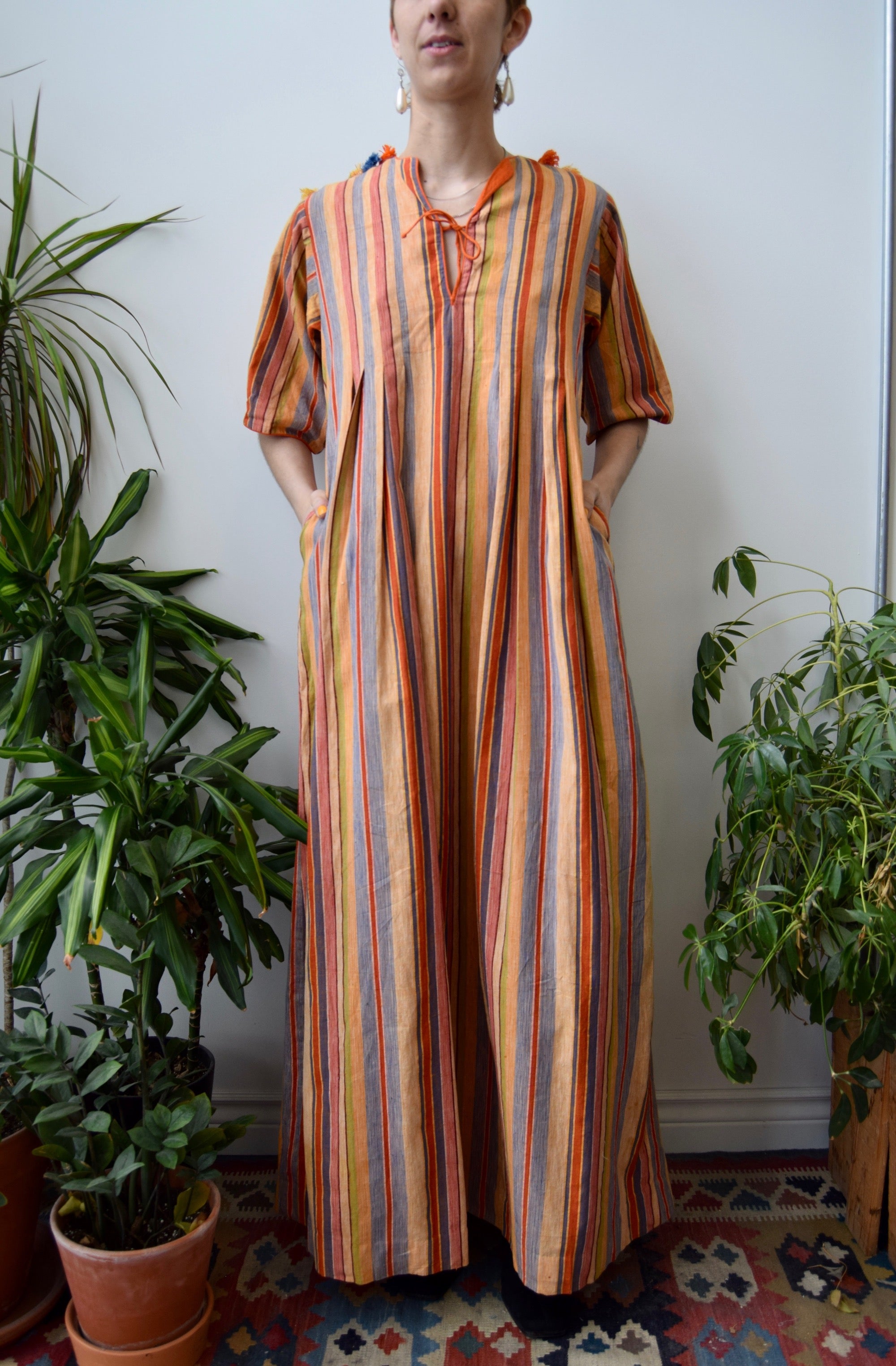 Striped Tassel Caftan