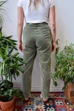 Olive Cotton Velvet Pants