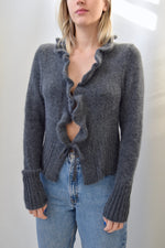 Angora Ruffle Cardigan