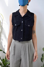 Black Suede Vest Top