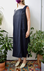 Charcoal Linen Jumper Dress