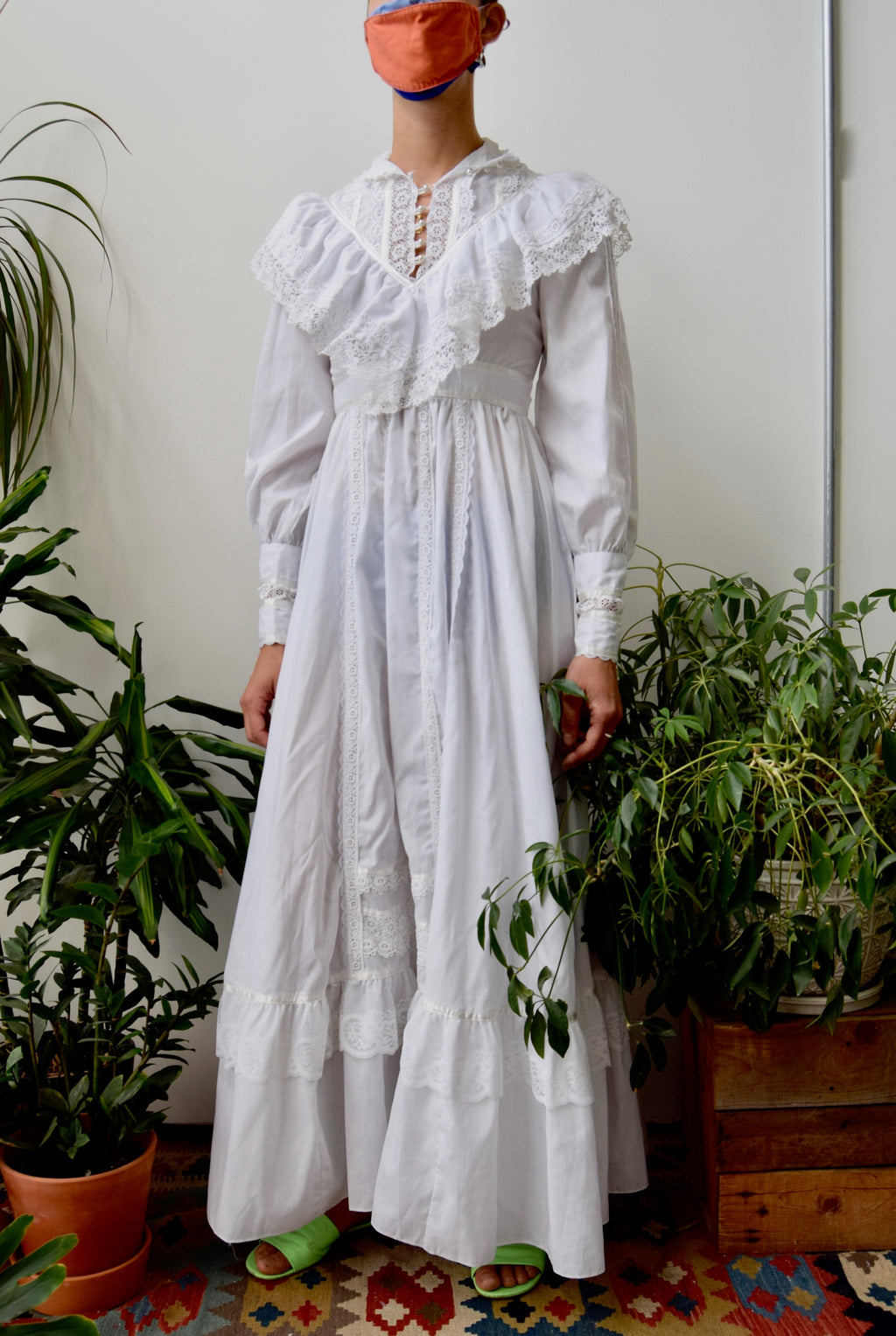 Seventies Gunne Sax Ruffle Bridal Dress