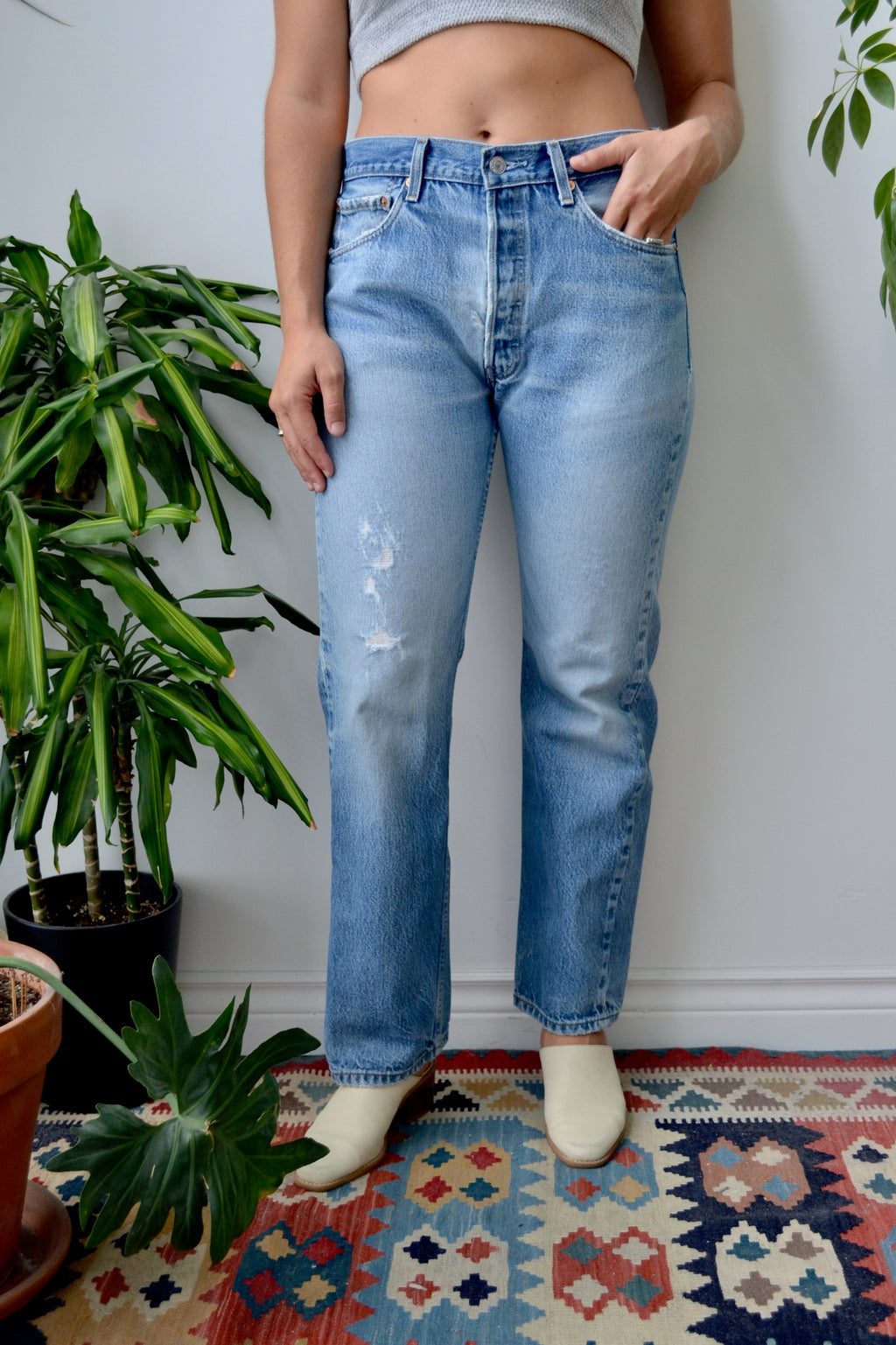 Worn In Levi's 501 Jeans