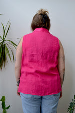 Magenta Linen Blouse