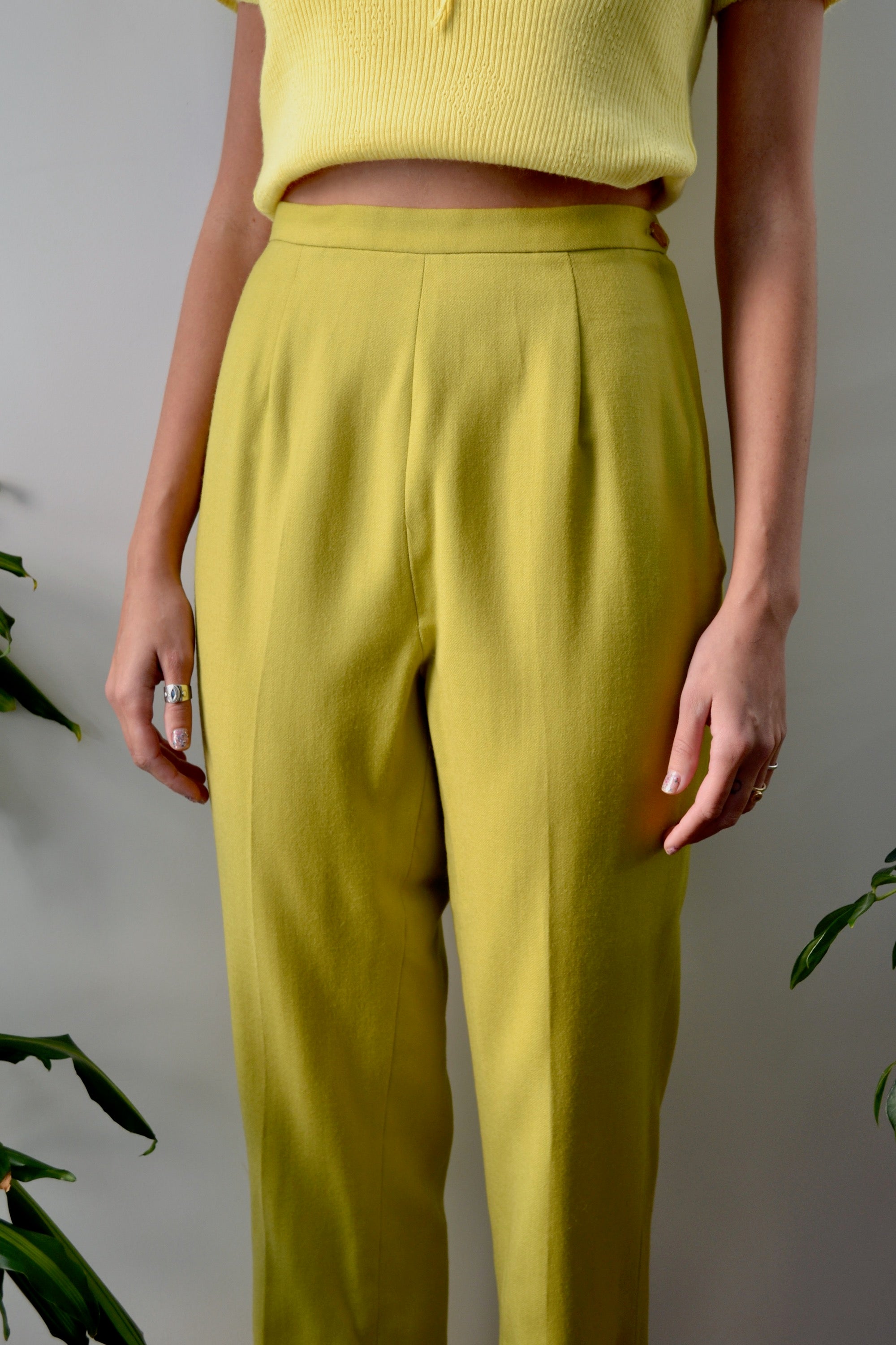 Chartreuse Wool Trousers
