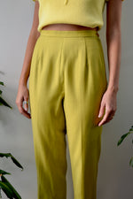 Chartreuse Wool Trousers