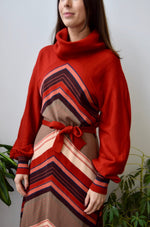 Seventies Chevron Sweater Dress