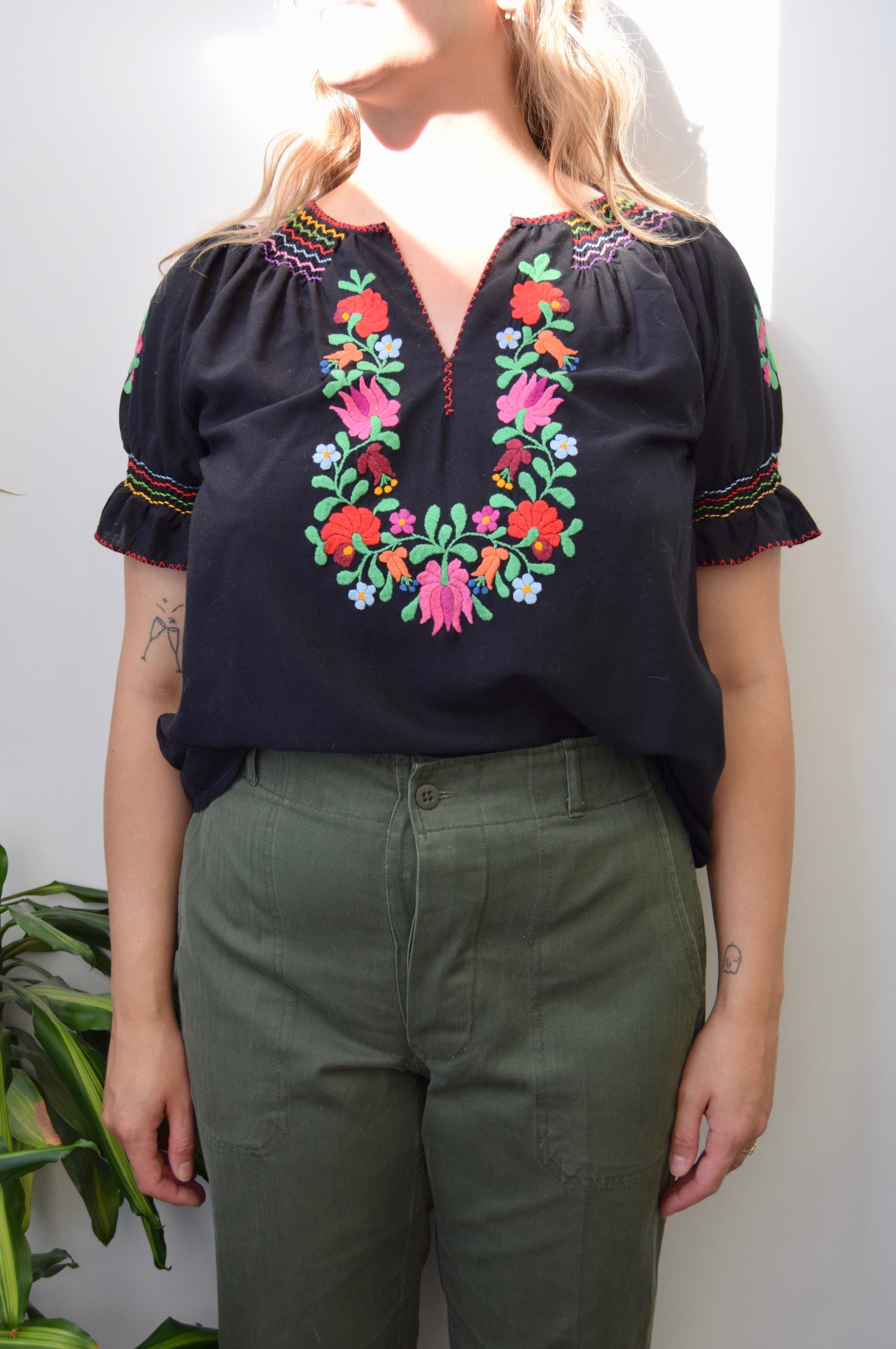 Embroidered Peasant Blouse