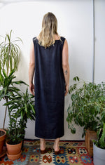 Charcoal Linen Jumper Dress