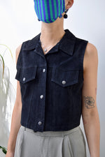 Black Suede Vest Top