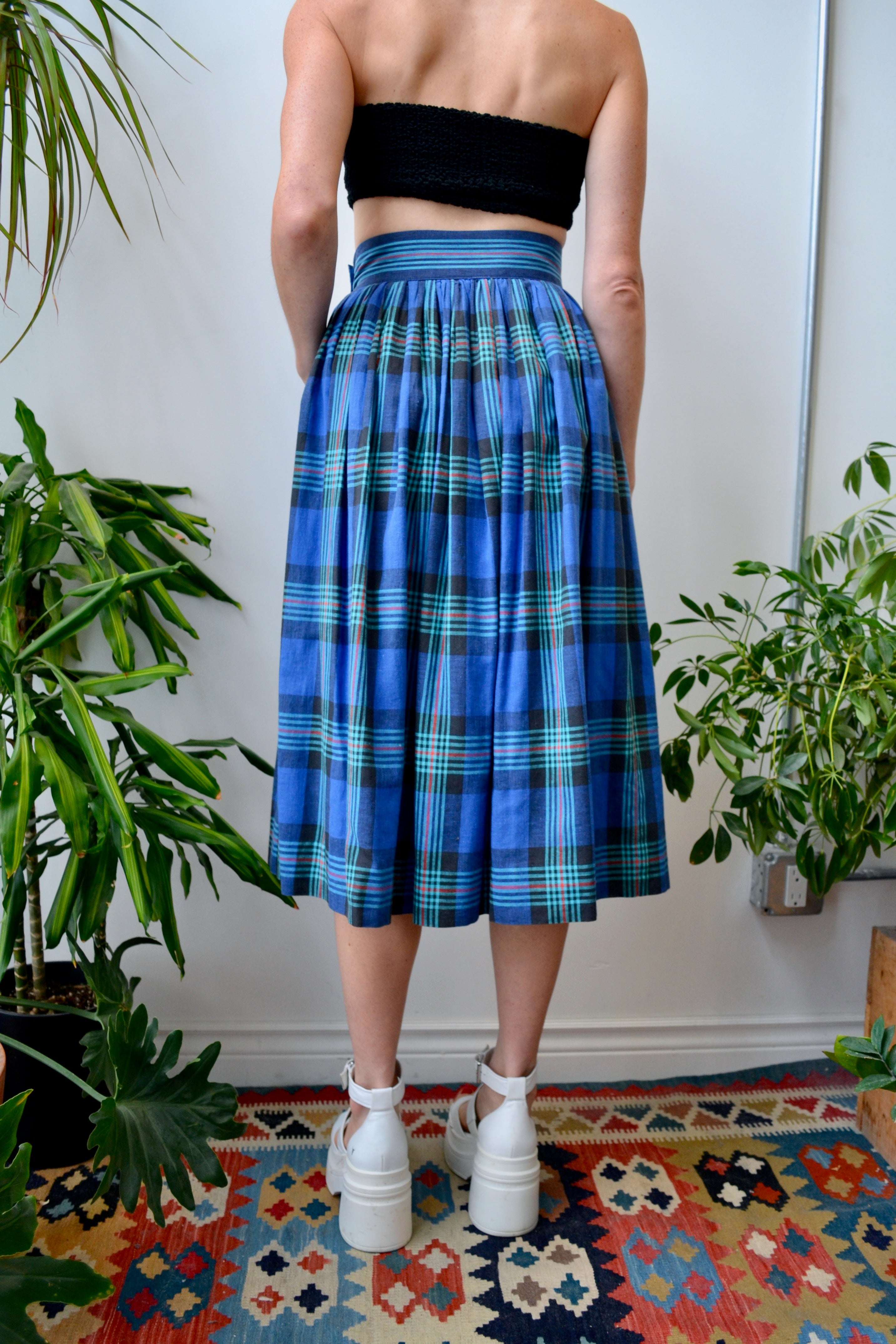 Eighties Cotton Linen Skirt