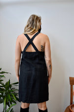 Black Linen Pinafore Dress