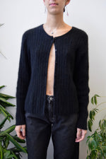 Ribbed Angora Cardigan