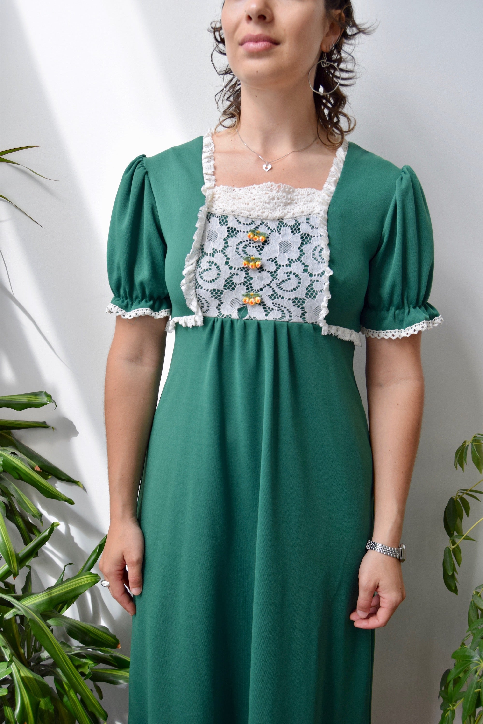 Lace Bib Seventies Dress