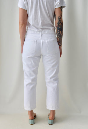 Cropped White B-Fly Jeans