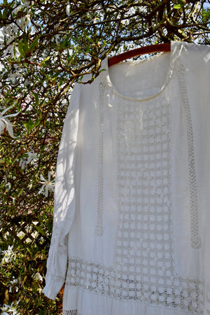 Antique Linen And Crochet Dress