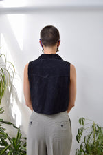 Black Suede Vest Top