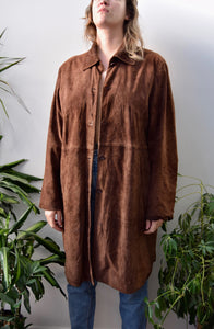 Soft Brown Suede Shirt Coat