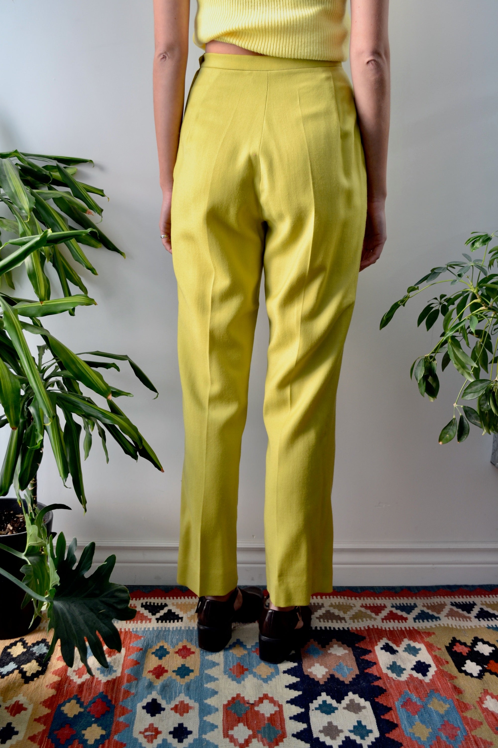 Chartreuse Wool Trousers