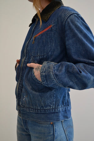 1950's Wrangler Blue Bell Denim Blanket Lined Jacket