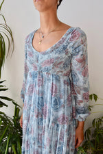 Seventies Blue Rose "Rags of San Francisco" Dress