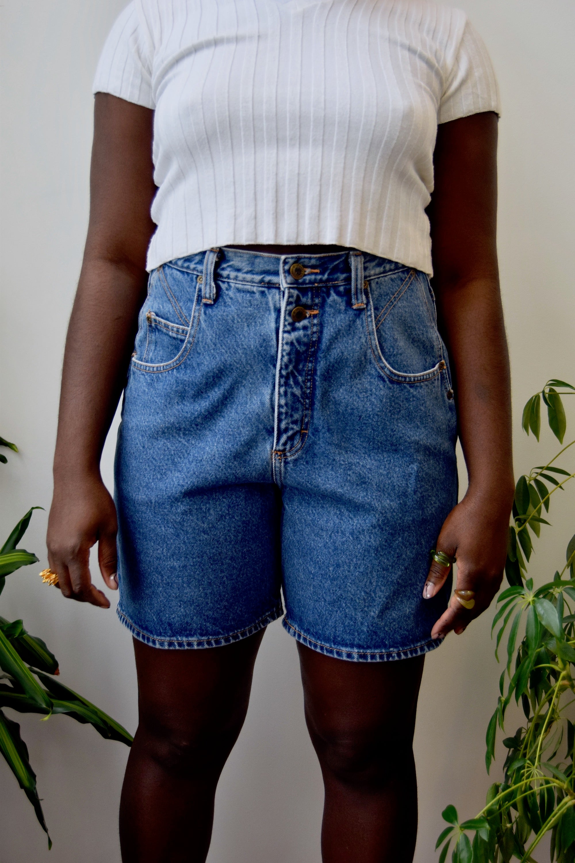 Step Pocket Jean Shorts