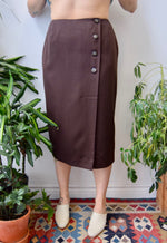 Chocolate Wool Wrap Skirt
