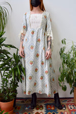 Seventies Lace And Roses Dress