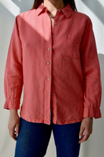 Salmon Linen Blouse