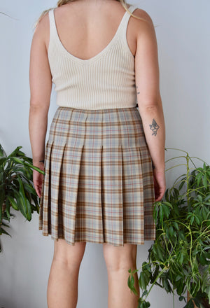 Wool Plaid Kilt Skirt