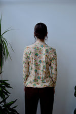 Seventies Nude Floral Blouse