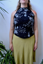 Beaded Mock Neck Blouse