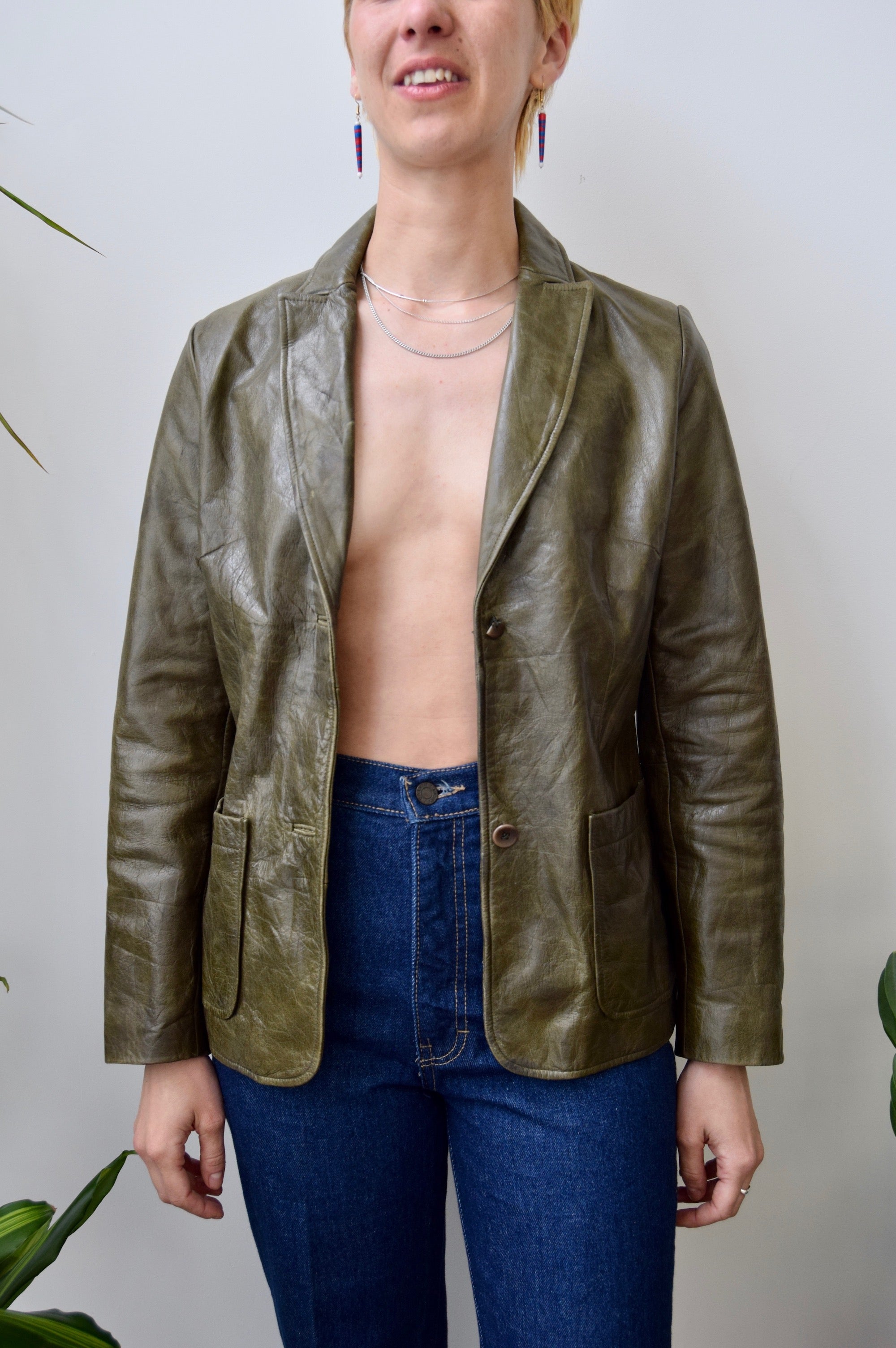 Olive Leather Jacket