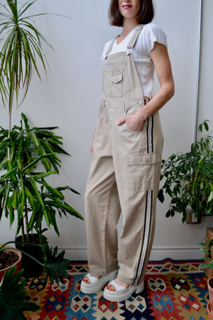 Khaki Sport Stripe Overalls