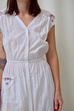1970's "Moonglow" Sheer White Cotton Dress