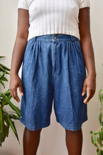 Dark Wash Denim Trouser Shorts