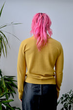 Mustard Lambswool Polo Sweater