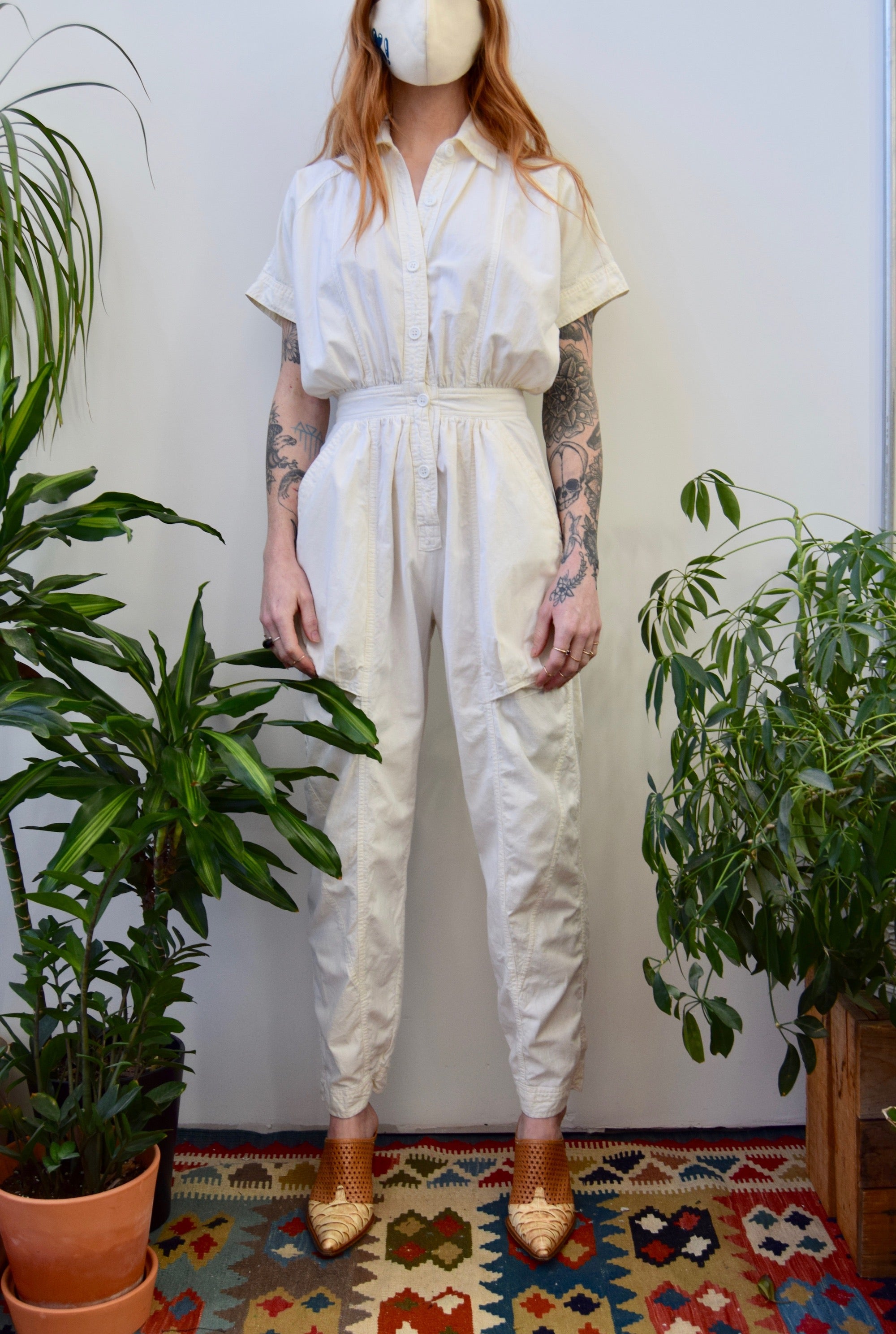 Ivory Cotton Jumpsuit