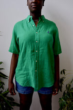 Green RL Linen Button Up