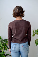 Cocoa Ribbed Silk Cardi