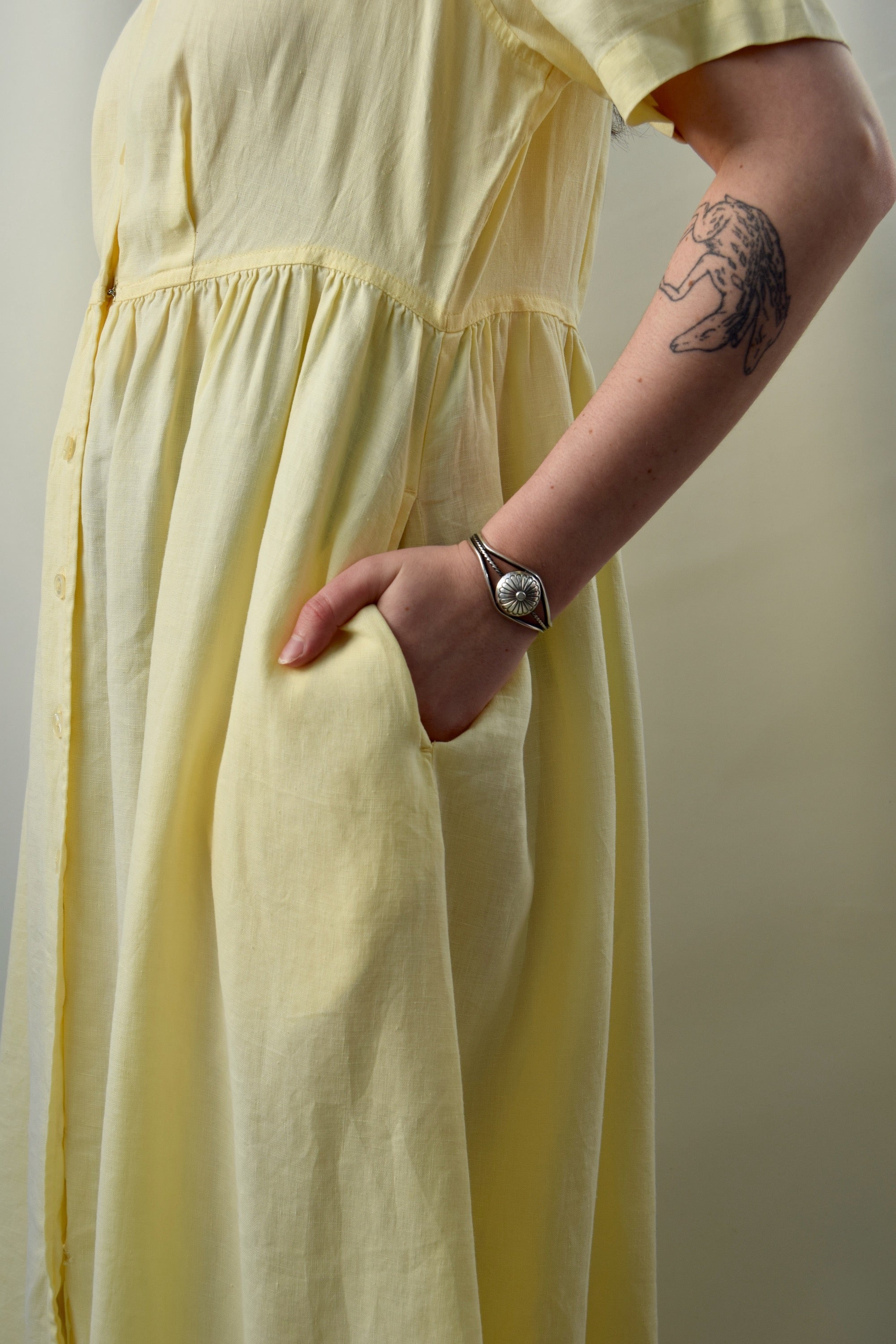 Lemon Drop Linen Market Dress