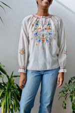 Embroidered Peasant Top