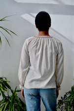 Embroidered Peasant Top