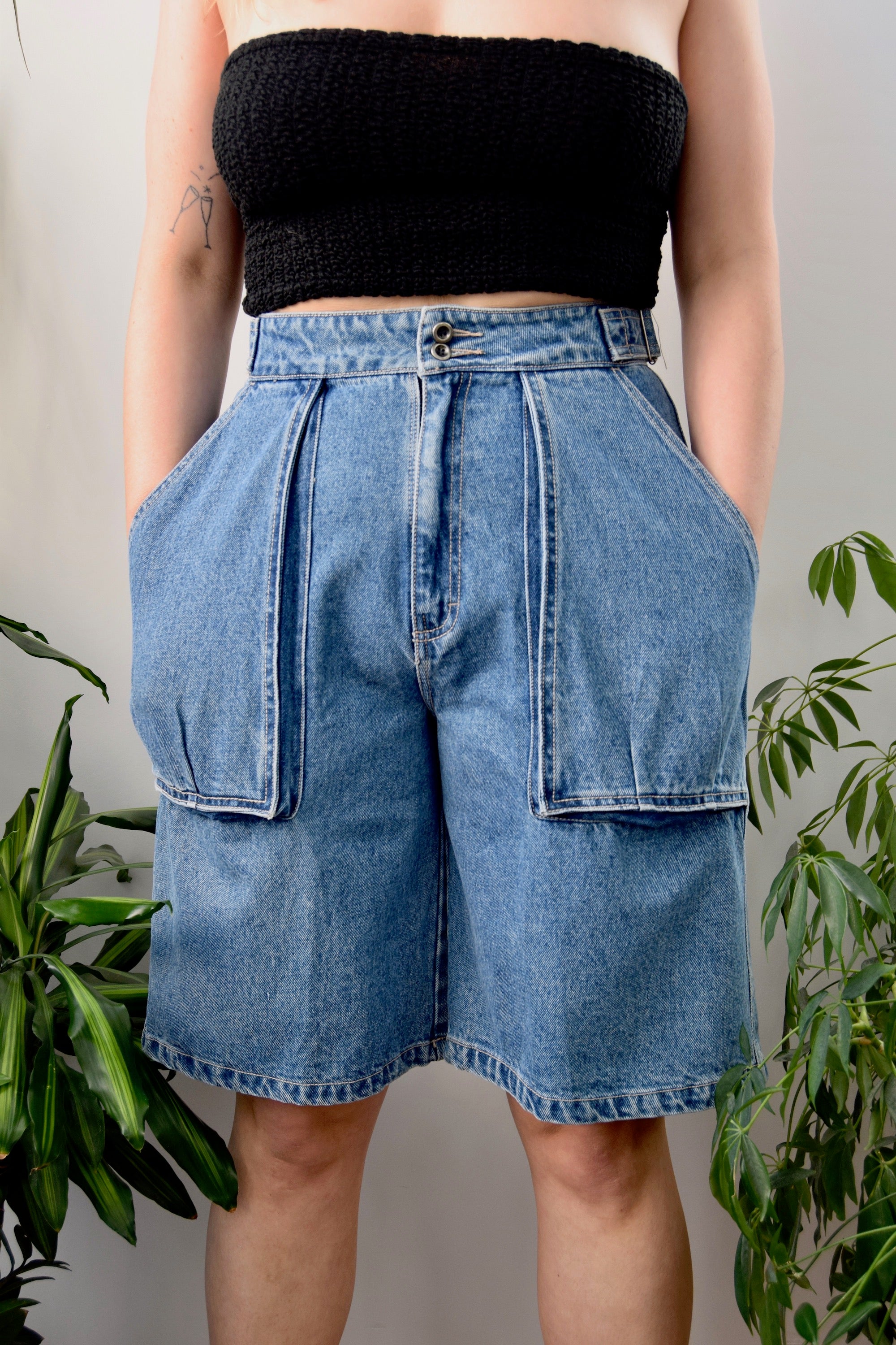 Pleated Pocket Shorts