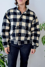 Eighties Wool Plaid Bomber