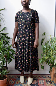 Black Floral Nineties Maxi