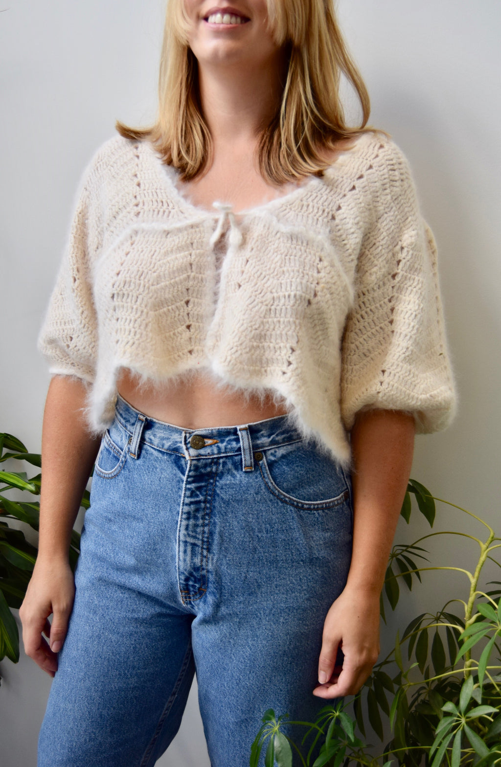 Cream Angora Mini Sweater